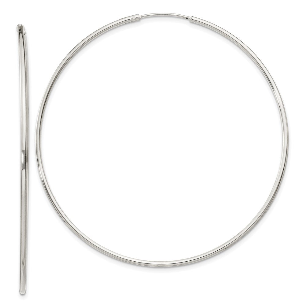 QE4361 Sterling Silver 1.3mm Hoop Earrings