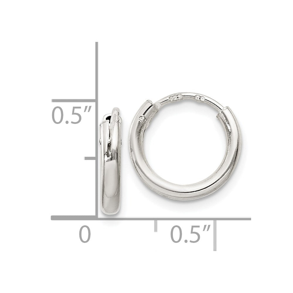 QE4362 Sterling Silver 2mm Hoop Earrings