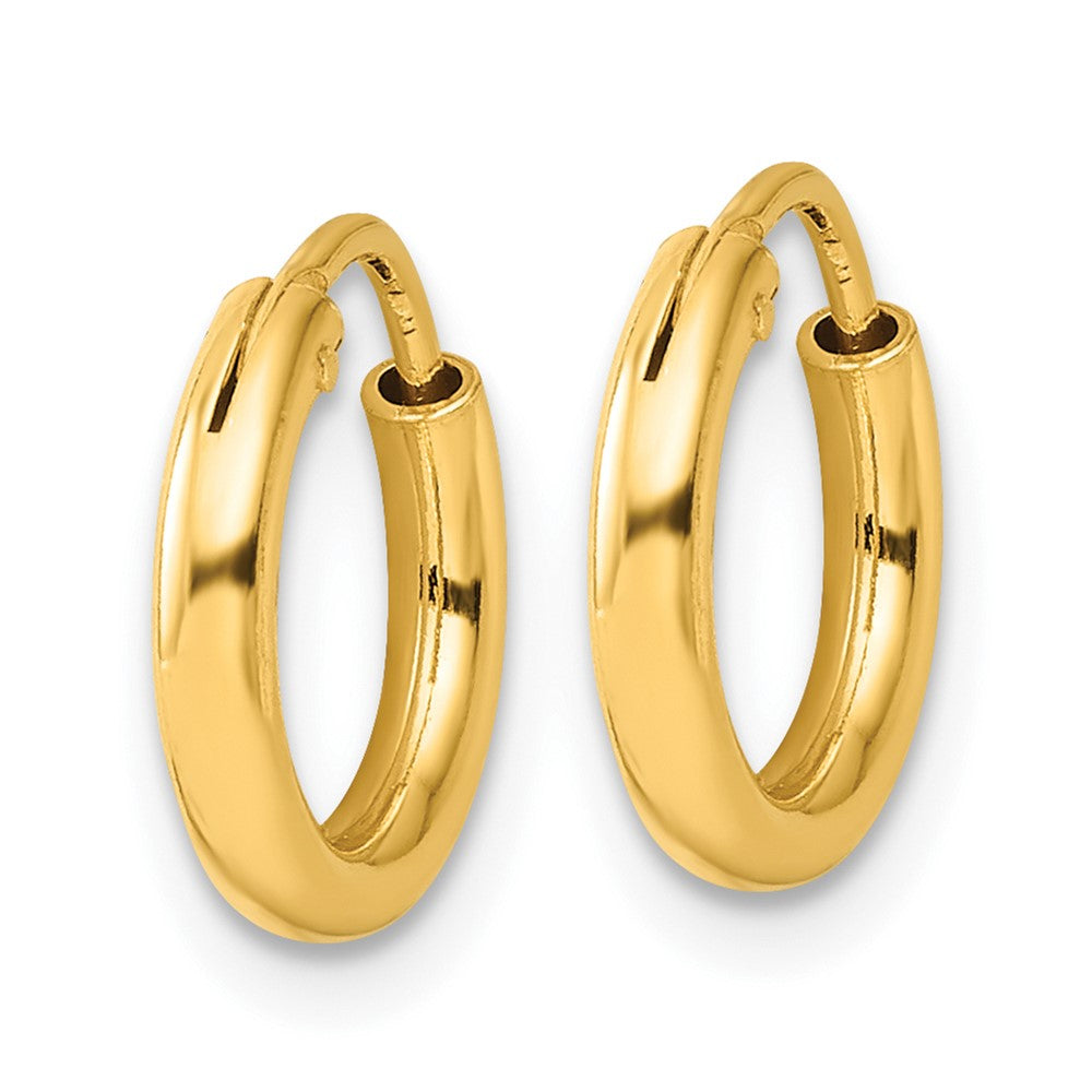 QE4362GP Sterling Silver Flash Gold-plated 2mm Endless Hoop Earrings