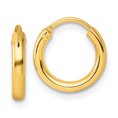 QE4362GP Sterling Silver Flash Gold-plated 2mm Endless Hoop Earrings