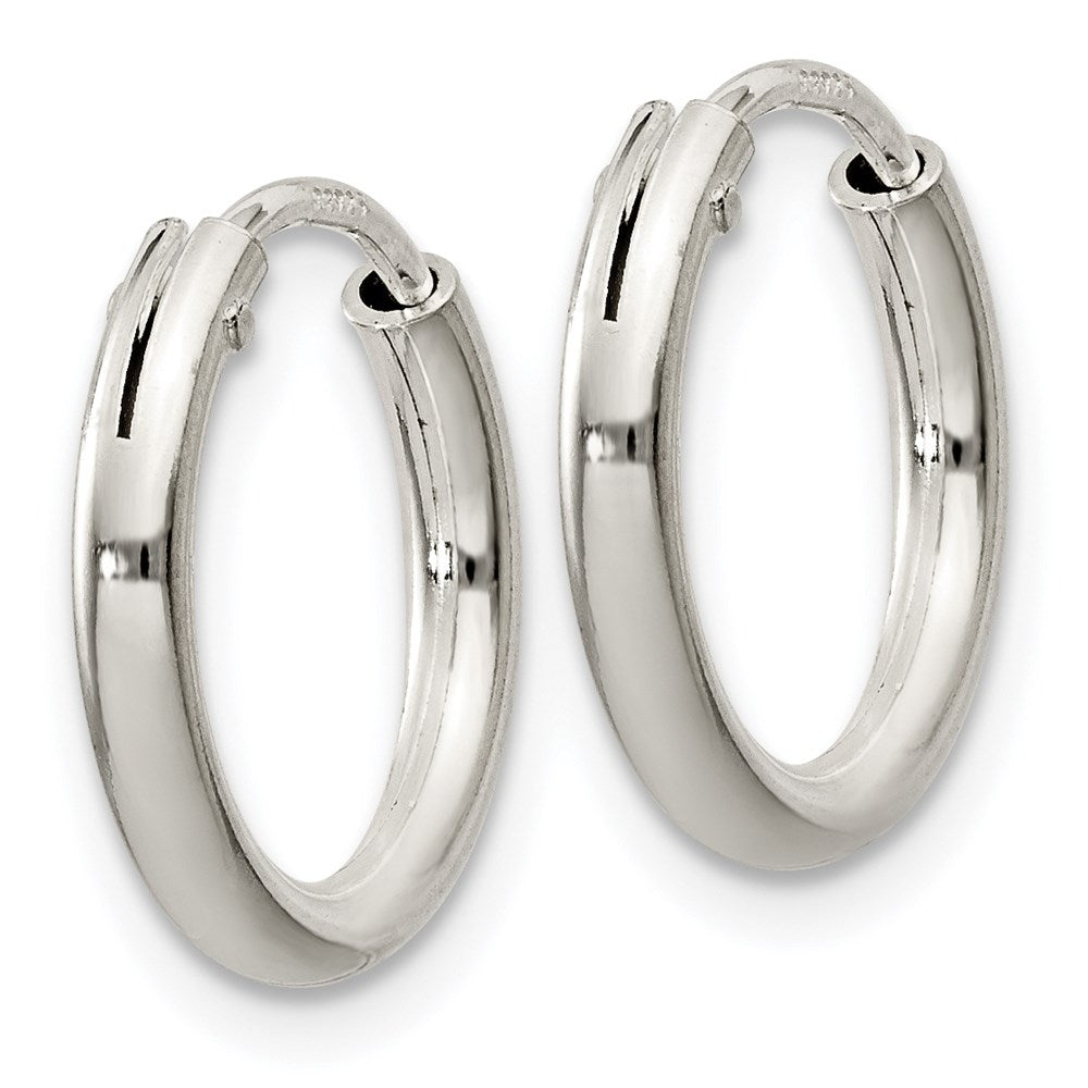 QE4363 Sterling Silver 2mm Hoop Earrings