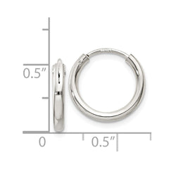 QE4363 Sterling Silver 2mm Hoop Earrings