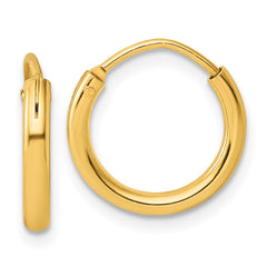 QE4363GP Sterling Silver Flash Gold-plated 2mm Endless Hoop Earrings