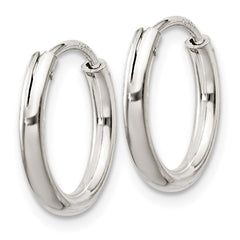 QE4364 Sterling Silver 2mm Hoop Earrings