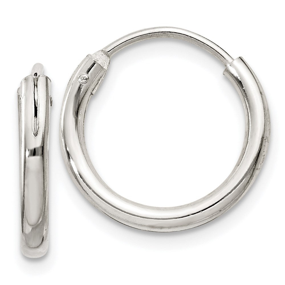 QE4364 Sterling Silver 2mm Hoop Earrings