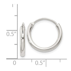 QE4365 Sterling Silver 2mm Hoop Earrings