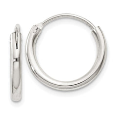 QE4365 Sterling Silver 2mm Hoop Earrings