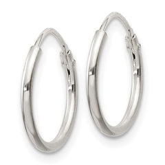 QE4366 Sterling Silver 2mm Hoop Earrings