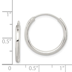 QE4367 Sterling Silver 2mm Hoop Earrings