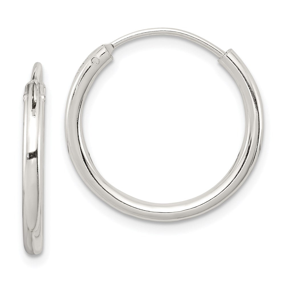 QE4367 Sterling Silver 2mm Hoop Earrings