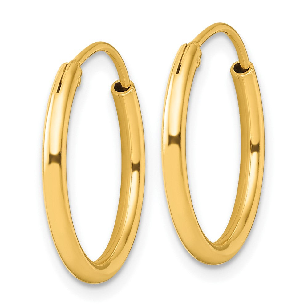 QE4367GP Sterling Silver Flash Gold-plated 2mm Hoop Earrings