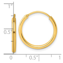 QE4367GP Sterling Silver Flash Gold-plated 2mm Hoop Earrings