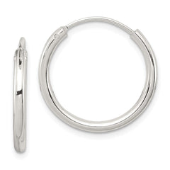 QE4367 Sterling Silver 2mm Hoop Earrings