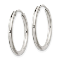 QE4368 Sterling Silver 2mm Hoop Earrings