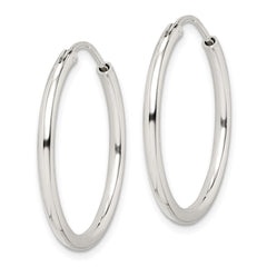 QE4369 Sterling Silver 2mm Hoop Earrings