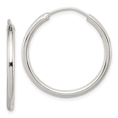 QE4369 Sterling Silver 2mm Hoop Earrings