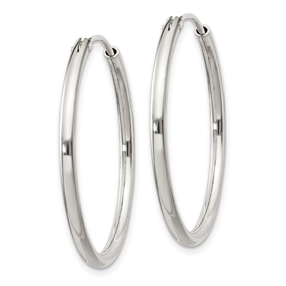 QE4370 Sterling Silver 2mm Hoop Earrings