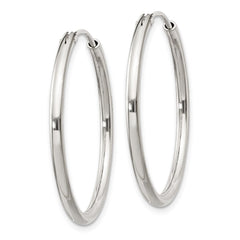 QE4370 Sterling Silver 2mm Hoop Earrings