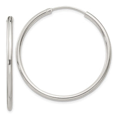QE4371 Sterling Silver 2mm Hoop Earrings