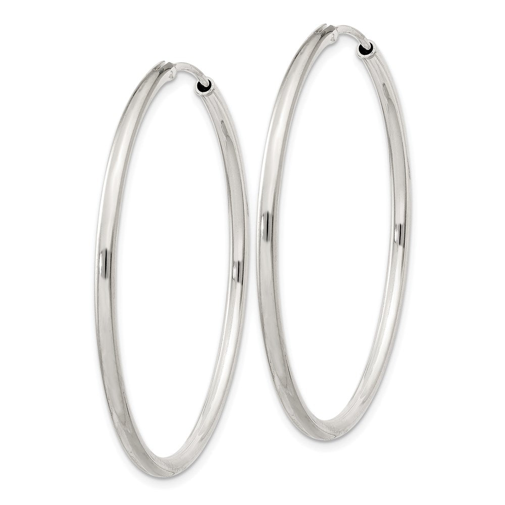 QE4372 Sterling Silver 2mm Hoop Earrings