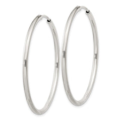 QE4372 Sterling Silver 2mm Hoop Earrings