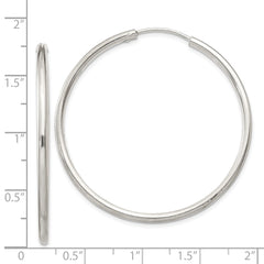QE4372 Sterling Silver 2mm Hoop Earrings