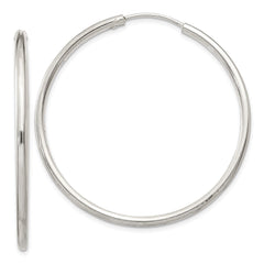 QE4372 Sterling Silver 2mm Hoop Earrings