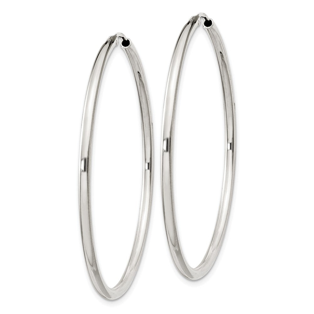 QE4373 Sterling Silver 2mm Hoop Earrings
