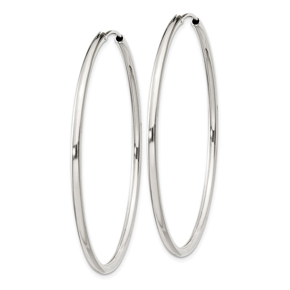 QE4374 Sterling Silver 2mm Hoop Earrings