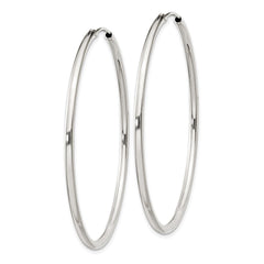 QE4374 Sterling Silver 2mm Hoop Earrings