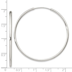QE4374 Sterling Silver 2mm Hoop Earrings