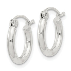 QE4375SP Sterling Silver 2mm Round Hoop Earrings