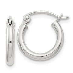 QE4375SP Sterling Silver 2mm Round Hoop Earrings