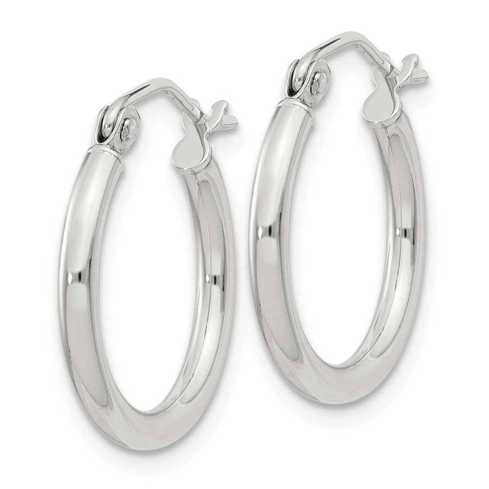QE4376SP Sterling Silver 2mm Round Hoop Earrings