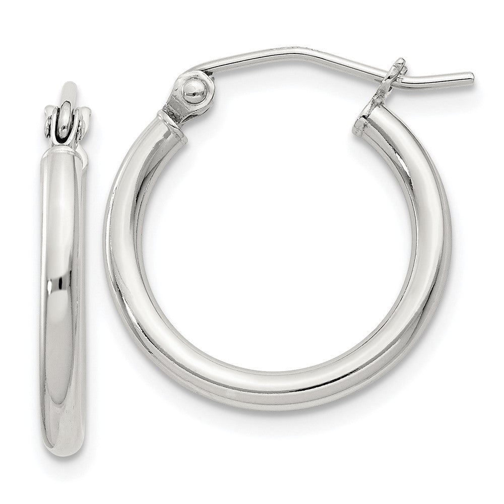 QE4376SP Sterling Silver 2mm Round Hoop Earrings