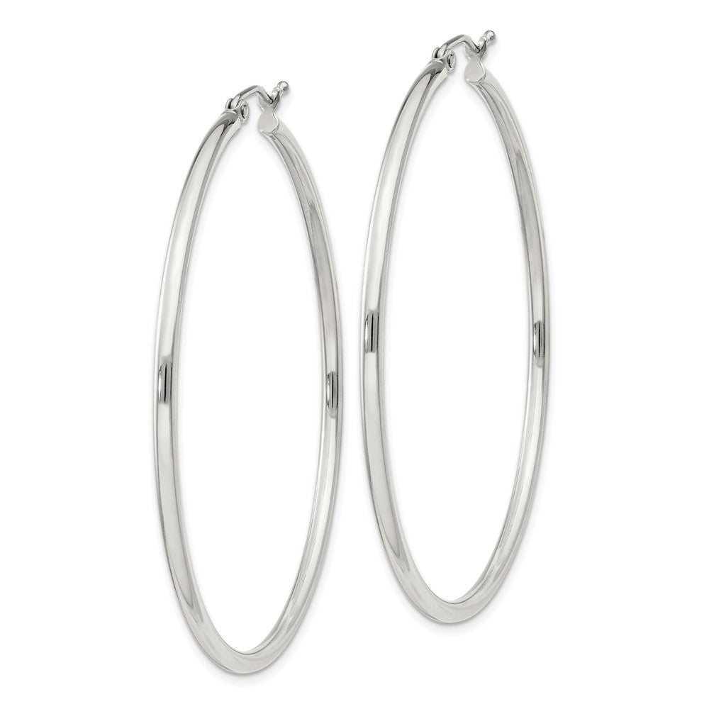 QE4377SP Sterling Silver 2mm Round Hoop Earrings