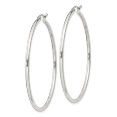 QE4377SP Sterling Silver 2mm Round Hoop Earrings