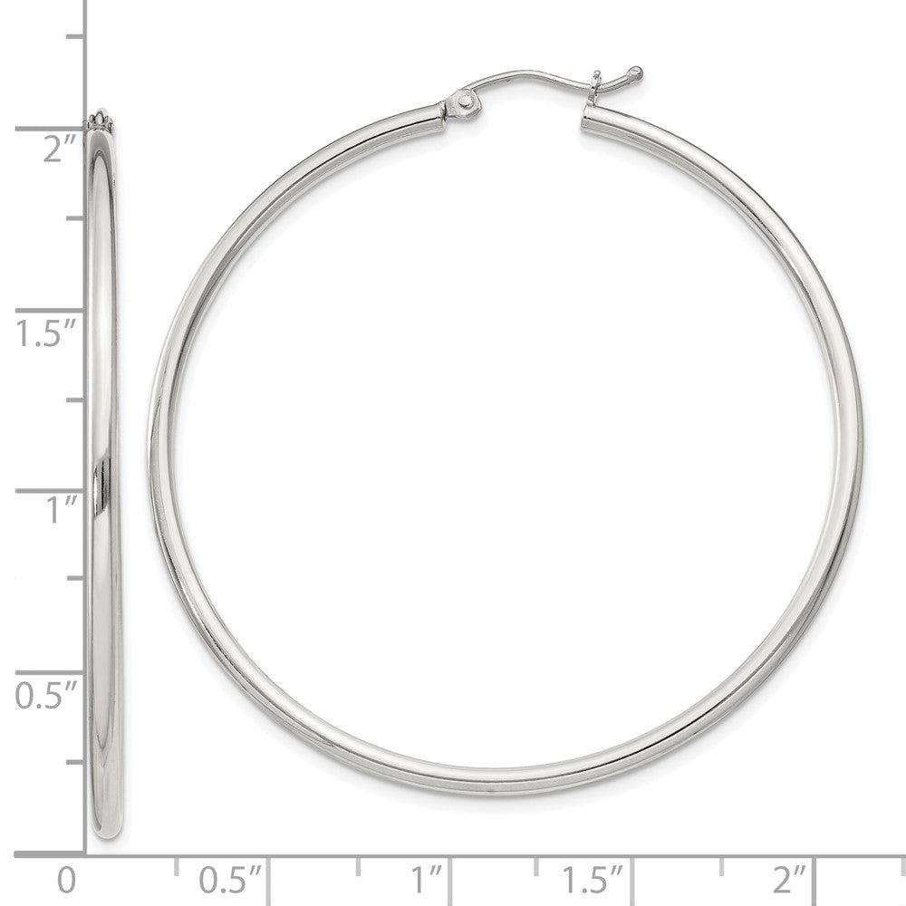QE4377SP Sterling Silver 2mm Round Hoop Earrings