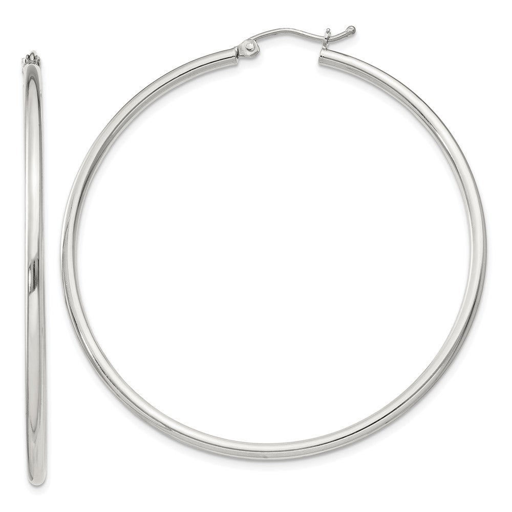 QE4377SP Sterling Silver 2mm Round Hoop Earrings