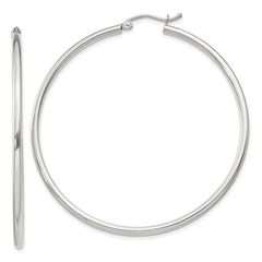 QE4377SP Sterling Silver 2mm Round Hoop Earrings
