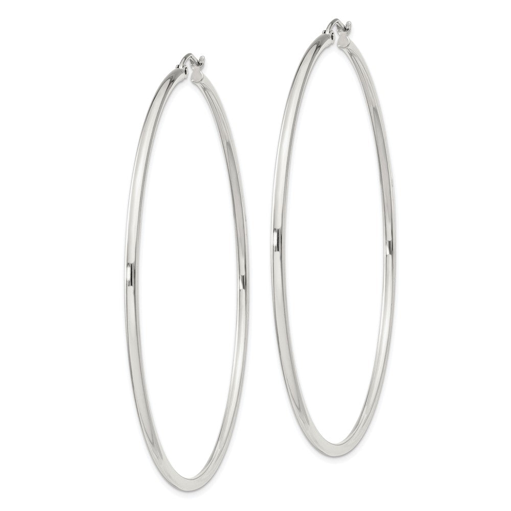 QE4379SP Sterling Silver 2mm Round Hoop Earrings