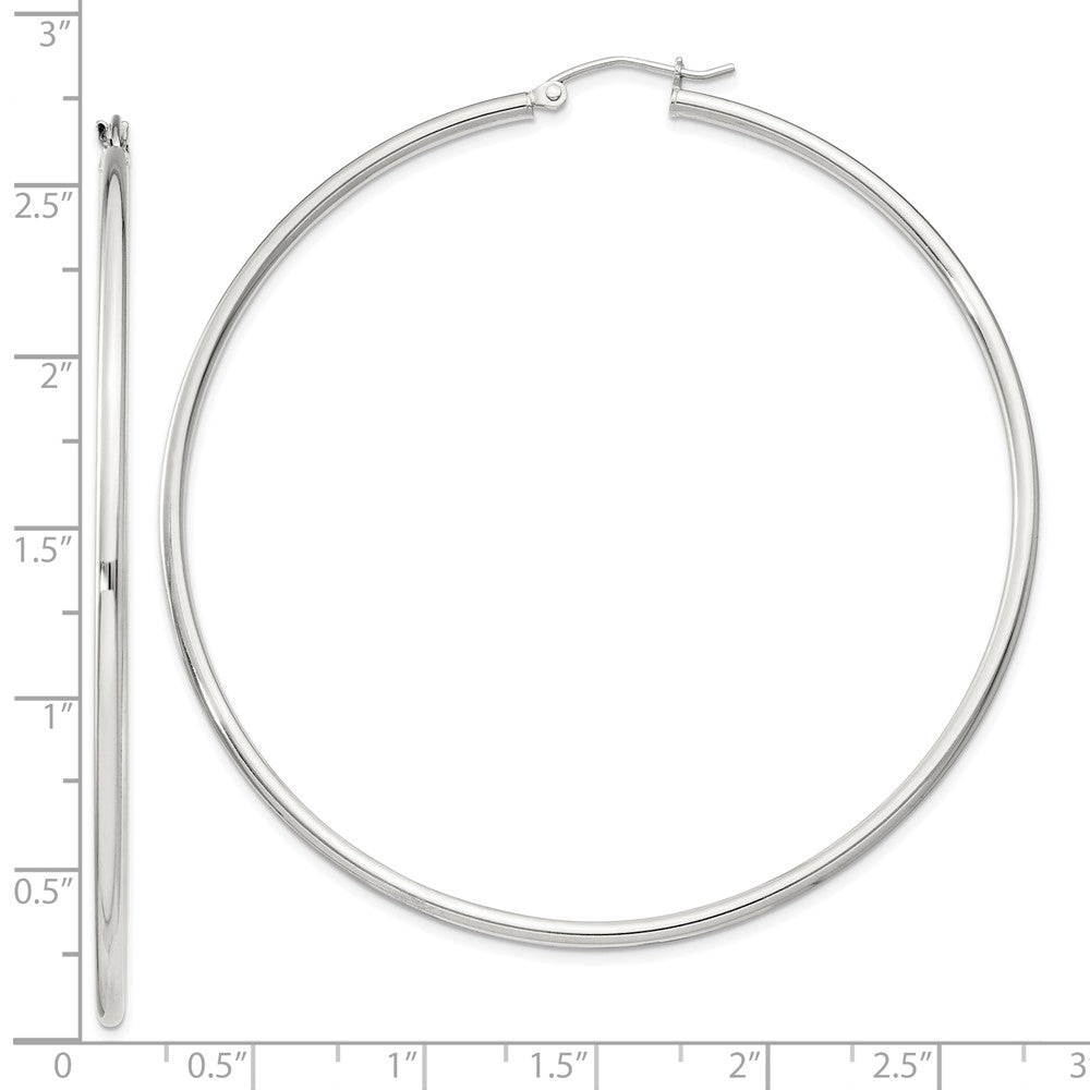 QE4379SP Sterling Silver 2mm Round Hoop Earrings