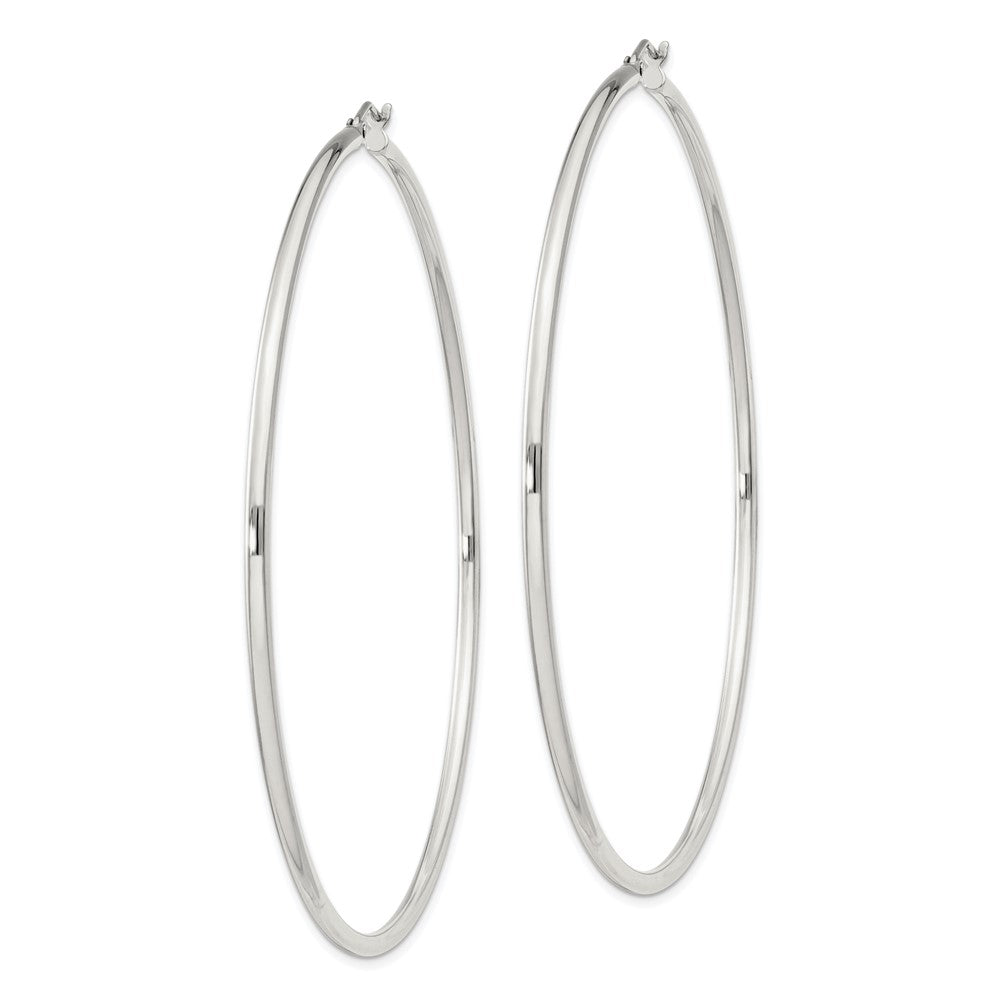 QE4380SP Sterling Silver 2mm Round Hoop Earrings