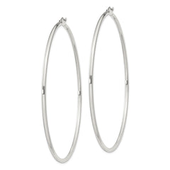 QE4380SP Sterling Silver 2mm Round Hoop Earrings