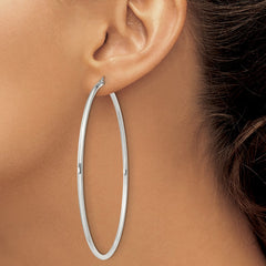 QE4380SP Sterling Silver 2mm Round Hoop Earrings