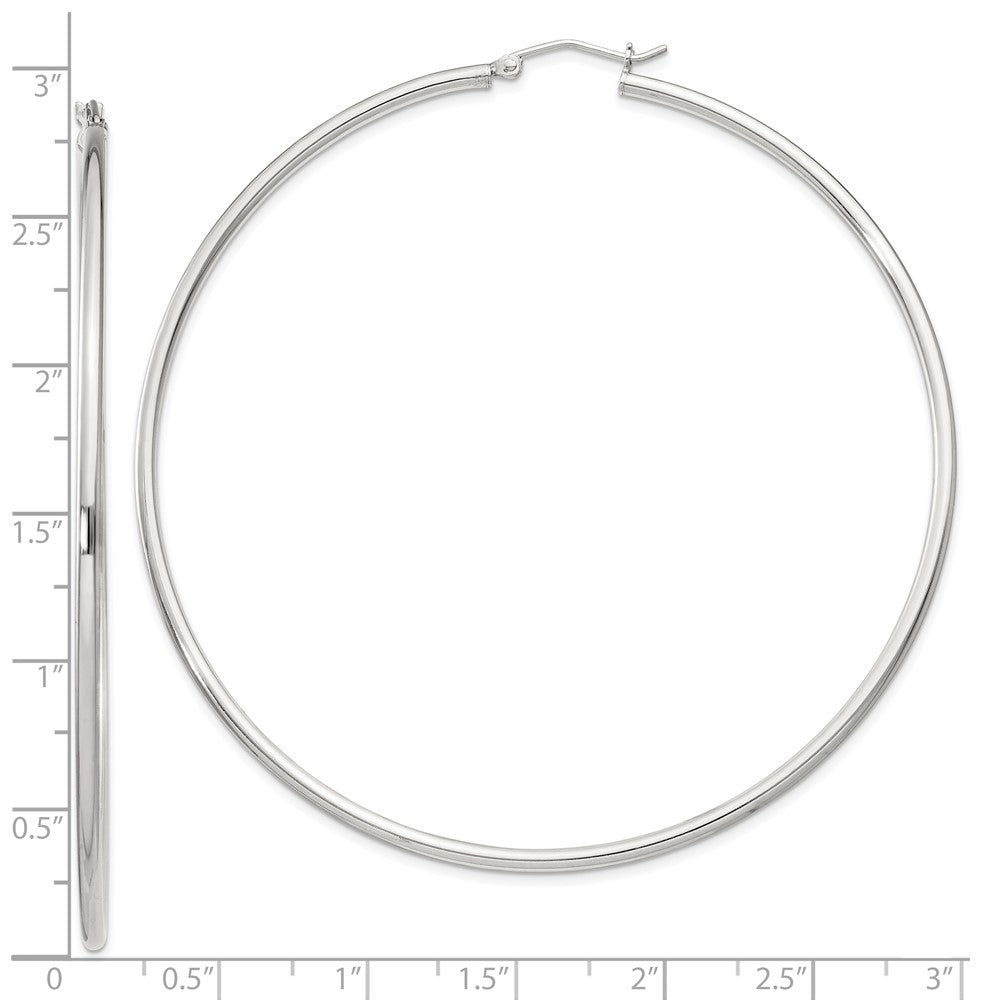 QE4380SP Sterling Silver 2mm Round Hoop Earrings
