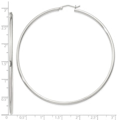 QE4380SP Sterling Silver 2mm Round Hoop Earrings