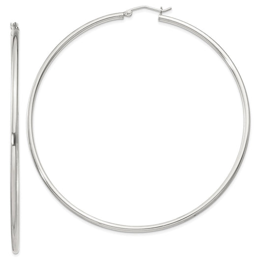 QE4380SP Sterling Silver 2mm Round Hoop Earrings