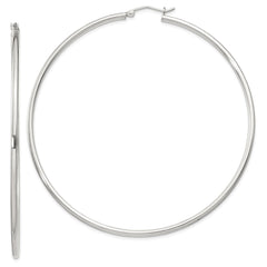 QE4380SP Sterling Silver 2mm Round Hoop Earrings
