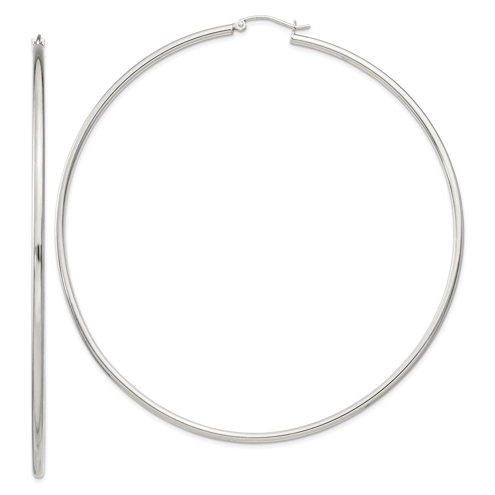 QE4381SP Sterling Silver 2mm Round Hoop Earrings